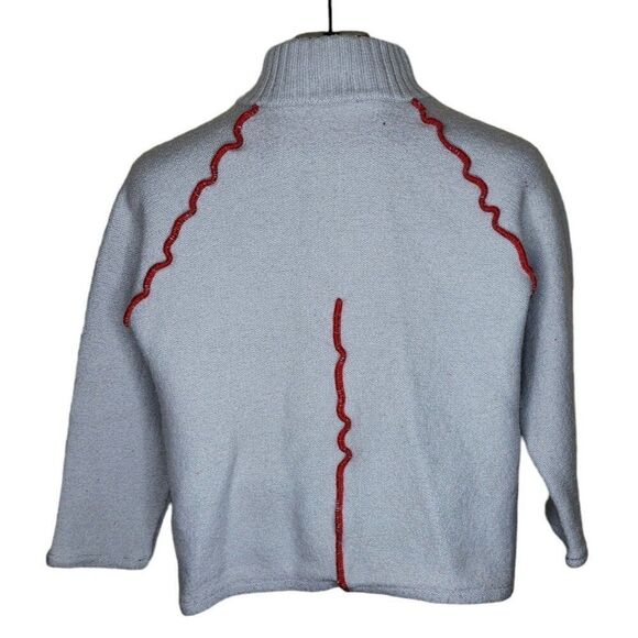 Vintage 90s AJ Armani Jeans Long Sleeve Full Zip Cardigan Sweater Womens Size L - Picture 3 of 7